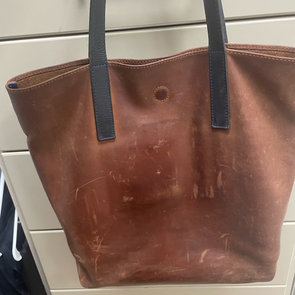 Handmade leather tote made in London - Picture 2 of 3